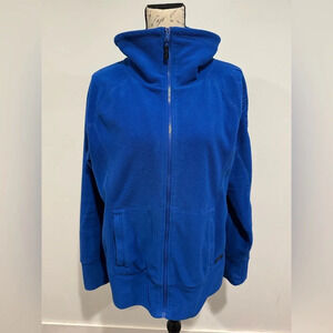 CALVIN KLEIN Performance Fleece Jacket Funnel Neck Zip Up Blue Women’s XL
